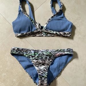 Becca by Rebecca Virtue Blue and Patterned Bikini